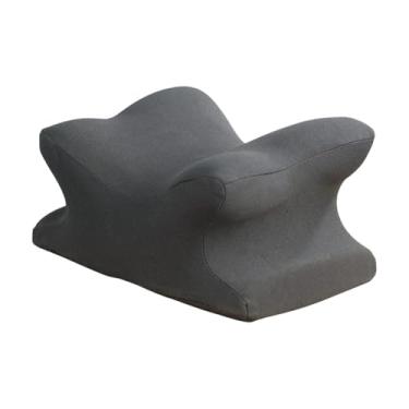Imagem de ＫＬＫＣＭＳ Travesseiro de apoio para pescoço e cabeça, macio, ergonômico, em espuma viscoelástica, versátil, para uso no escritório, sala de aula e avião. Ideal, Cinza