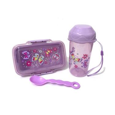 Imagem de Kit Marmita Com Copo Infantil - FWB, Lilás