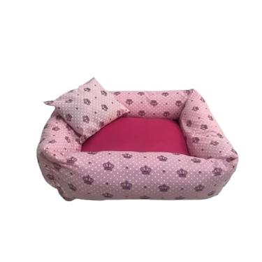 Imagem de Cama Pet de Luxo com Enchimento Macio – Colchonete Confortável e Impermeável para Cães e Gatos (Rosa,M)