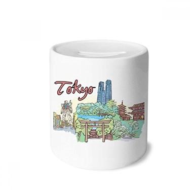 Imagem de DIYthinker Hand-Painted City Japan Yard Tokyo Money Box Saving Banks Ceramic Coin Case Kids Adults