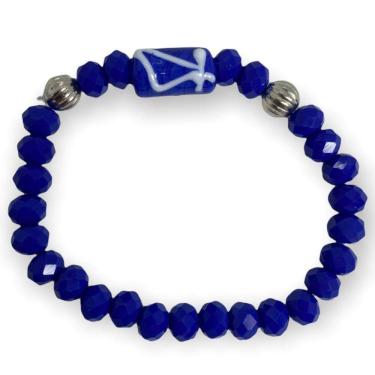 Imagem de Pulseira Ogum Espada Com Firma Azul Cristal e Silicone