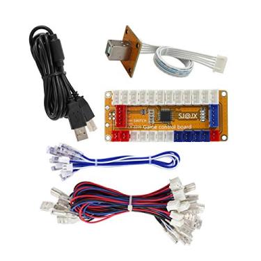 Imagem de SJ@JX Codificador USB Arcade Game Zero Delay, 2 jogadores, gamepad, botão de LED, controle joystick para Nintendo Switch, PC, PS3, retropie, Raspberry Pi MAME