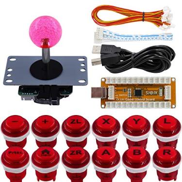 Imagem de SJ@JX Controle de jogo Arcade Codificador USB Gamepad Cherry MX Microswitch Button 8way Joystick para Nintendo Switch PC PS3 Retropie Raspberry Pi MAME