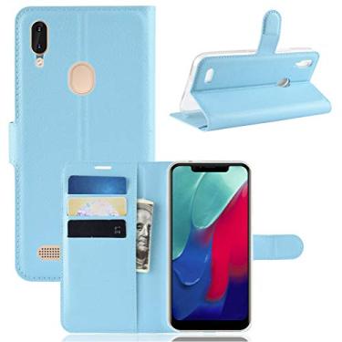 Imagem de LEAGOO M11 Capa, carteira flip de couro PU premium com compartimento para cartão, suporte e fecho magnético [capa interior à prova de choque de TPU] Compatível com LEAGOO M11