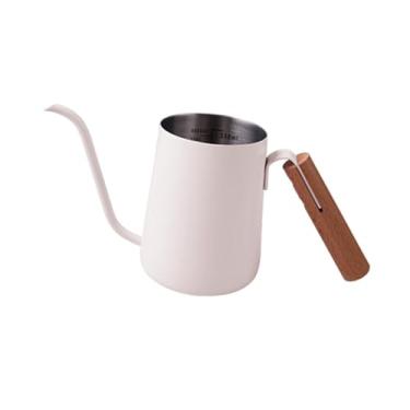 Imagem de IEUDNS Cafeteira de gotejamento Kettle Drip de 250 ml Chaleira de gotejamento estreita Bico longo e estreito Alça ergonômica Chaleira de pescoço de ganso, Branco
