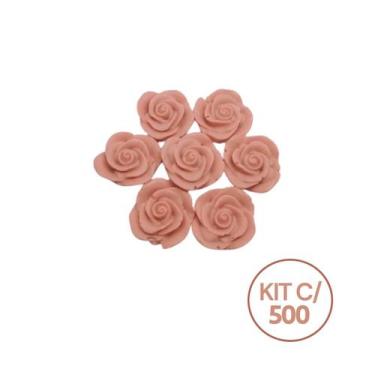 Imagem de Kit 500 Unidades Mini Sabonete Artesanal Rosa Flor 2,5 cm - D&C, Nude