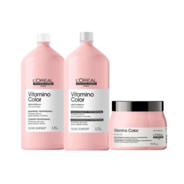 Imagem de Kit loreal vitamino color resv shampoo 1.5l+cond 1.5l+masc. 500g