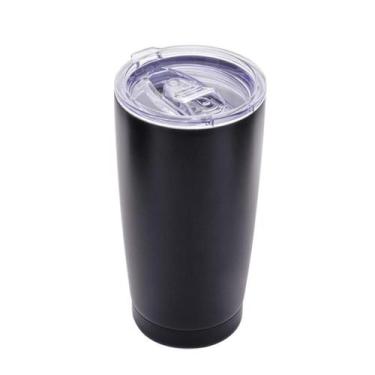 Imagem de Copo Térmico Parede Dupla Com Tampa Preto 600Ml - Dolce Home