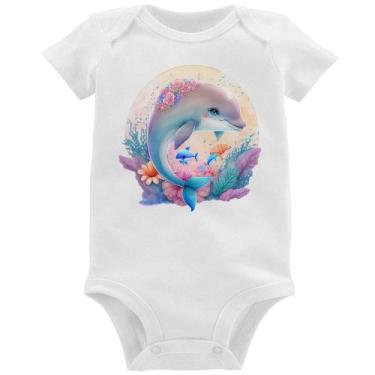 Imagem de Body Bebê Golfinho Fofo - Foca na Moda, Branco, G