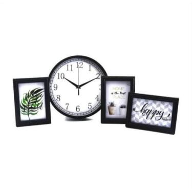 Imagem de Kit 4 pcs 1 relogio 25cm e 3 porta retratos decorativo - ViMultShop