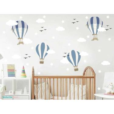 Imagem de Adesivo Parede Quarto Infantil Balões Nuvens Decoração Cute - senhorit