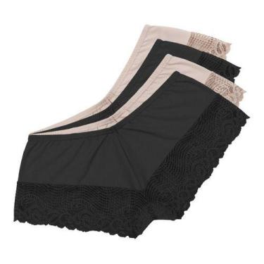 Imagem de Kit 5 Mini Short Segunda Pele Barra Rendada Feminino Atacado - Lú, Var