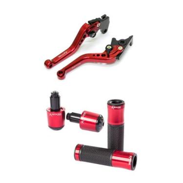 Imagem de Kit Manopla Peso Retrovisor Manete Lander Tenere Fazer Motocicleta - N