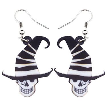 Imagem de DALANE Brincos de chapéu de bruxa de bruxa engraçados de acrílico para Halloween, joias para mulheres, presentes, 22mm x 26mm, Acrílico, Sem pedra preciosa