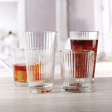 Imagem de Circleware Copos Hill Street, conjunto de 16 peças, xícaras de chá gelado, artigos de vidro para entretenimento doméstico e cozinha para água, leite, cerveja, decoração de bar de uísque, 450 ml e 354