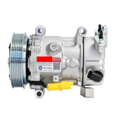 Imagem de SD6C12 Compressor de ar condicionado AC compatível com 508 SW Van 5008 308 CC 208 207 6453WL 6453WK 6453QK 6453QJ 6453ZX 9651910980