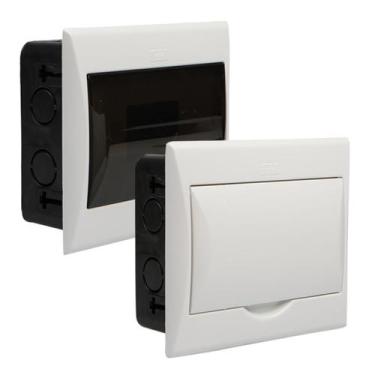 Imagem de Quadro Distribuição 6/8 Disjuntores Embutir Caixa Disjuntor Din Nema L