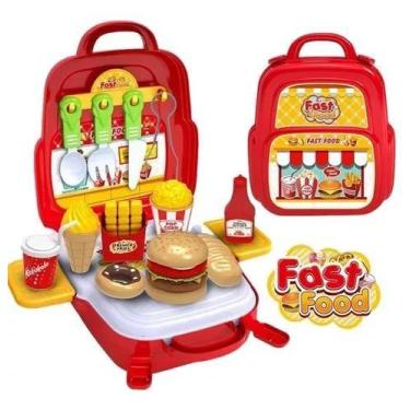Imagem de Brinquedo Maleta Fast Food Comidinha Brinquedo Hambúrguer - TOYS