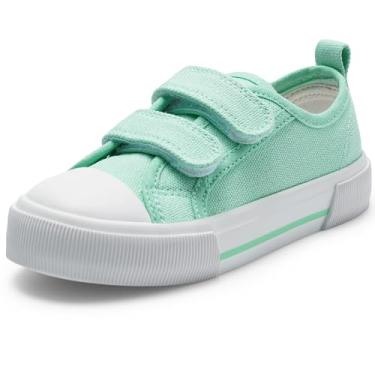 Imagem de Harvest Land Tênis infantil de lona infantil – Sapatos casuais para escola e brincadeiras para meninos e meninas, Verde, 30 BR
