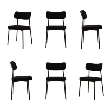 Imagem de Kit com 6 Cadeiras para Sala de Jantar Mona Yescasa Preto