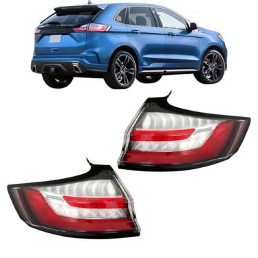 Imagem de labwork Lâmpada traseira de substituição para Edge SE SEL 2019-2023 lente vermelha motorista e passageiro luz de freio de halogênio externa KT4Z13405L KT4Z13404L