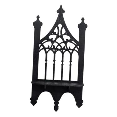 Imagem de WeiLaiKeQi Arandela de parede de madeira, prateleira de exposição de plantas, suporte decorativo de parede, decoração de madeira gótica, decoração para casa,