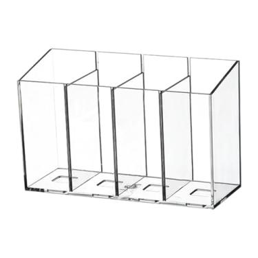 Imagem de Zialofi Clear Makeup Brush Organizer Pen Display Multifurise com acessórios de mesa de slots para o dormitório do escritório da, 4 Vagas