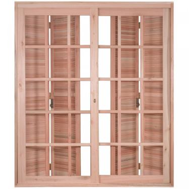 Imagem de Porta Janela Pantográfica e Caixilhos Para Vidros Quadriculados De Correr Natural