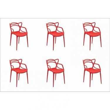 Imagem de Conjunto 6 Cadeiras Allegra Rivatti Vermelho
