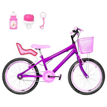 Imagem de Bicicleta Aro 20 Aero + Kit Passeio Violeta E Rosa