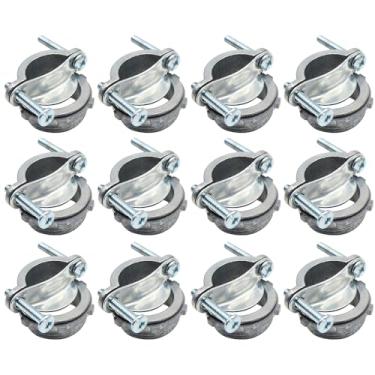 Imagem de MAKERELE Pacote com 12 conectores de cabo tipo braçadeira de 2,5 cm - Listado pela UL - Liga de zinco durável - Versátil para cabo NM e conduíte metálico - Braçadeiras de fio de caixa elétrica