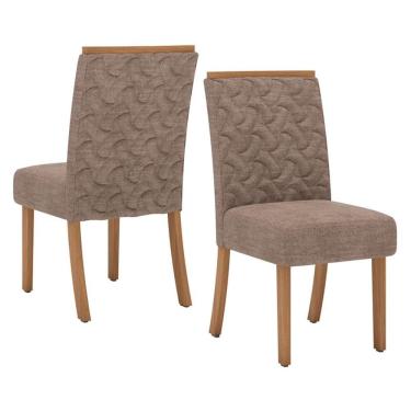 Imagem de Cadeira Sala de Jantar Esther 2 Unidades Nature/Cacao - Henn