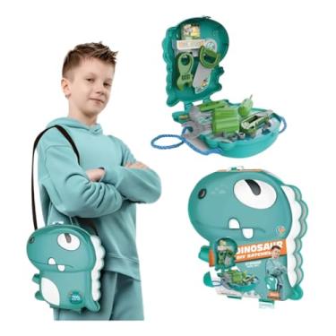 Imagem de Maleta de Ferramentas Infantil Dinossauro, 17 Peças, 2 em 1, Kit Educativo com Bancada de Trabalho, Verde