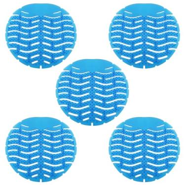Imagem de ZZLZX 5 peças de água azul filtro à prova de ondulação líquido filtro mictório líquido desodorizador 15,5 x 15,5 cm para banheiros públicos, restaurantes, cafés, bares escolas