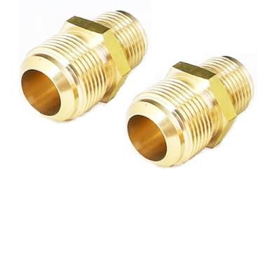 Imagem de Conector de latão macho de 5/20.3 cm para alargador macho de 3/10.2 cm, adaptador de linha de tocha semicombinado de latão para hidráulico, combustível HVAC, ar, encaixe de encanamento de gás natural