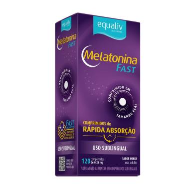 Imagem de Suplemento Alimentar Equaliv Melatonina Fast 0,21mg 120 Comprimidos Sublingual