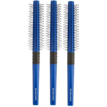 Imagem de Kit 3 Escova De Cabelo Marco Boni Leve Cilíndrica Com Cerdas em V Dupl