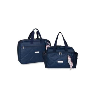 Imagem de Kit Mala Maternidade + Bolsa de Passeio Náutica Marinho PVC – Masterbag Baby
