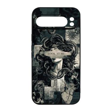 Imagem de qizjio Capa de telefone legal Medusa à prova de choque protetora mitologia grega cobra capa de telefone para Google Pixel 9 Pro XL
