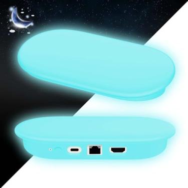 Imagem de Capa de silicone brilhante para Google TV Streamer 4K 2024, capa protetora para Google TV Streamer 4K Host Box, proteção antiderrapante contra arranhões e choque (azul claro)