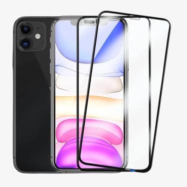 Imagem de Kit 2 Película De Vidro 3D Cobre Toda Tela Anti Impactos e Riscos Para iPhone (iPhone 11/Xr)