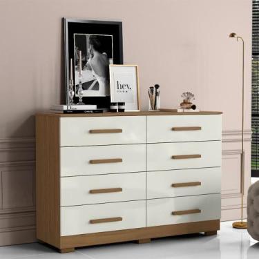 Imagem de Cômoda para Quarto com 8 Gavetas 136cm Sirlei A09 - D'Rossi - DRossi, 