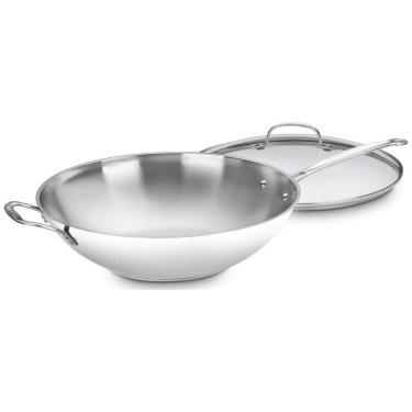 Imagem de Frigideira em Aço Inoxidável de 35 cm com Alça Auxiliar e Tampa de Vidro, Cuisinart 726...
