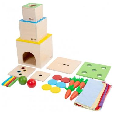 Imagem de Kit de Brinquedo Montessori 6 em 1 com Caixas de Empilhar e Outras Atividades, Adena Montessori