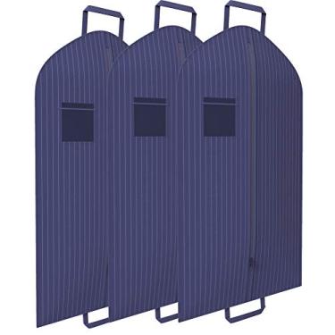 Imagem de Pacote com 3 sacos de viagem da Suit Garment – Resistente, leve – 101,6 cm x 60,96 cm – Da Your Bags, Azul marino, One_Size