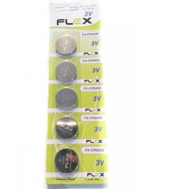 Imagem de Bateria Cr2430 3V Flex Pilha Botao Moeda C/5 Unidades