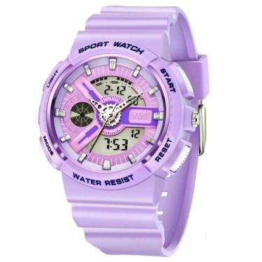 Imagem de Relógio Digital Feminino Duplo Display Esportivo Movimento De Quartzo