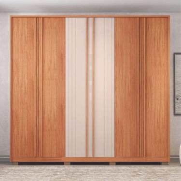 Imagem de Guarda Roupa/ Roupeiro Mozart Caemmun 6 Portas E 4 Gavetas Freijo/off White