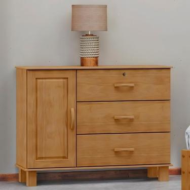 Imagem de Cômoda Para Quarto 118cm 1 Porta 3 Gavetas Renzo Freijó F07 - Mpozenato