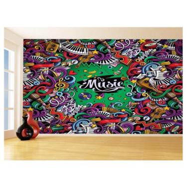 Imagem de Papel De Parede 3D Musica Music Arte Colorido 3,5M Mus99 - Você Decora